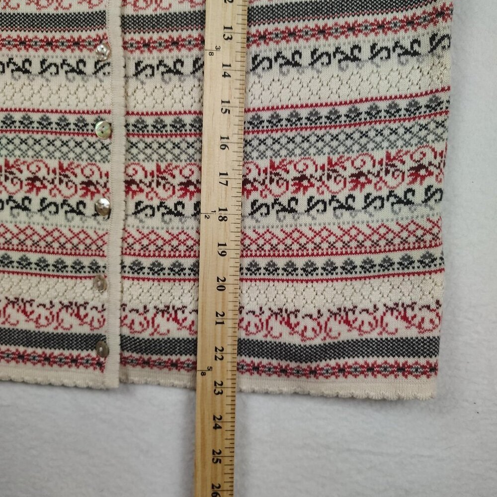 VTG 90's Susan Bristol Sweater Vest Womens Large Cream Fair Isle Nordic - Picture 6 of 8